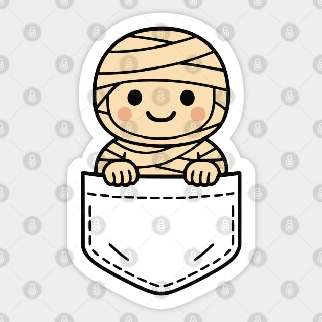 Funny Mummy Pocket Pal Cute Mummy Halloween Monster Sticker by Yesteeyear